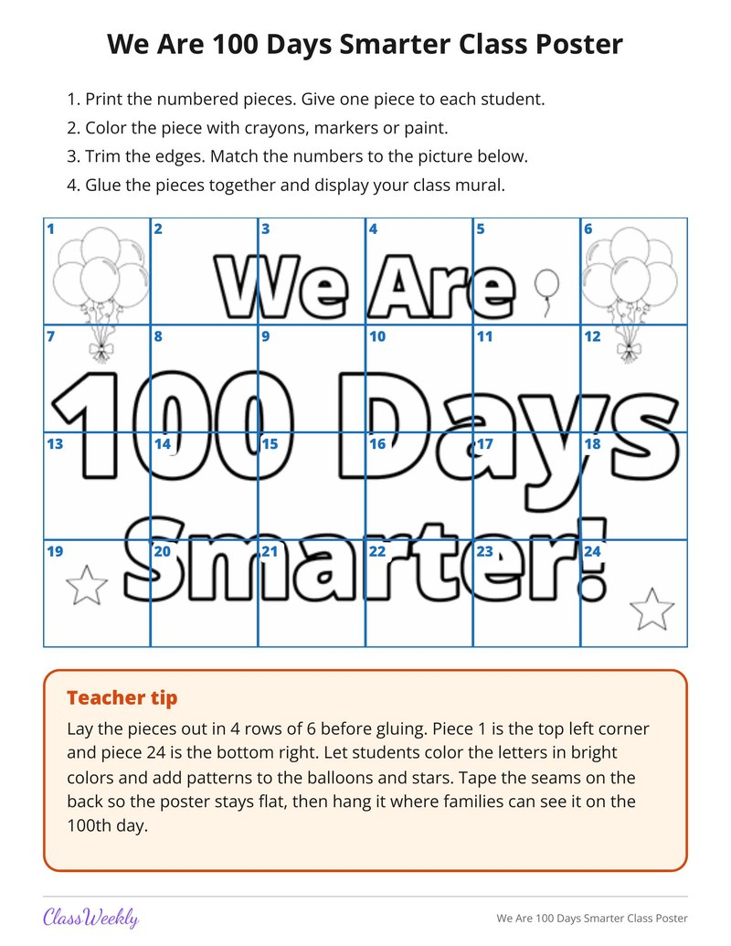 We Are 100 Days Smarter Class Poster - Page 2