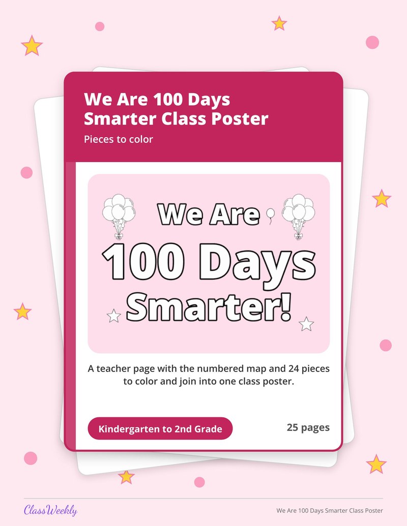 We Are 100 Days Smarter Class Poster - Page 1