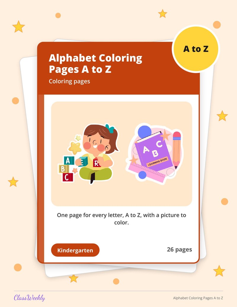 Alphabet Coloring Pages A to Z - Page 1