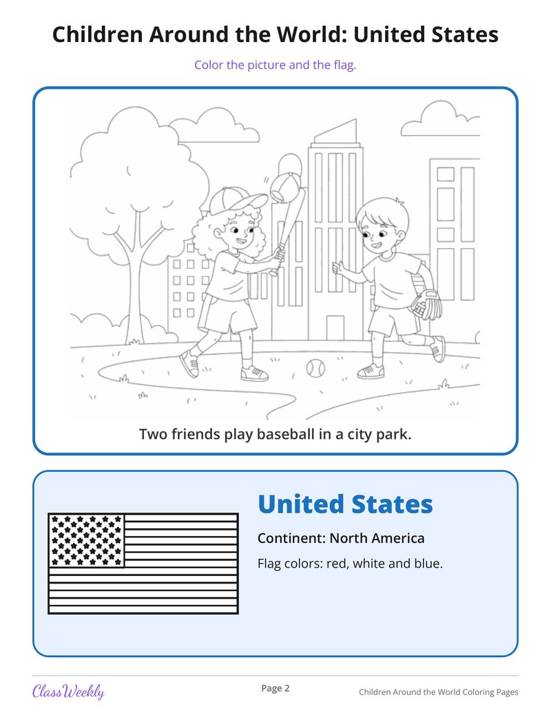 Colouring Imagea Children Around the World Coloring Pages (K-5)