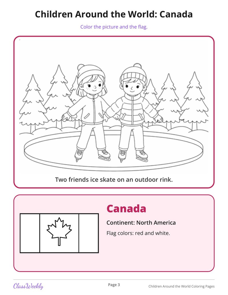 Colouring Imagea Children Around the World Coloring Pages (K-5)