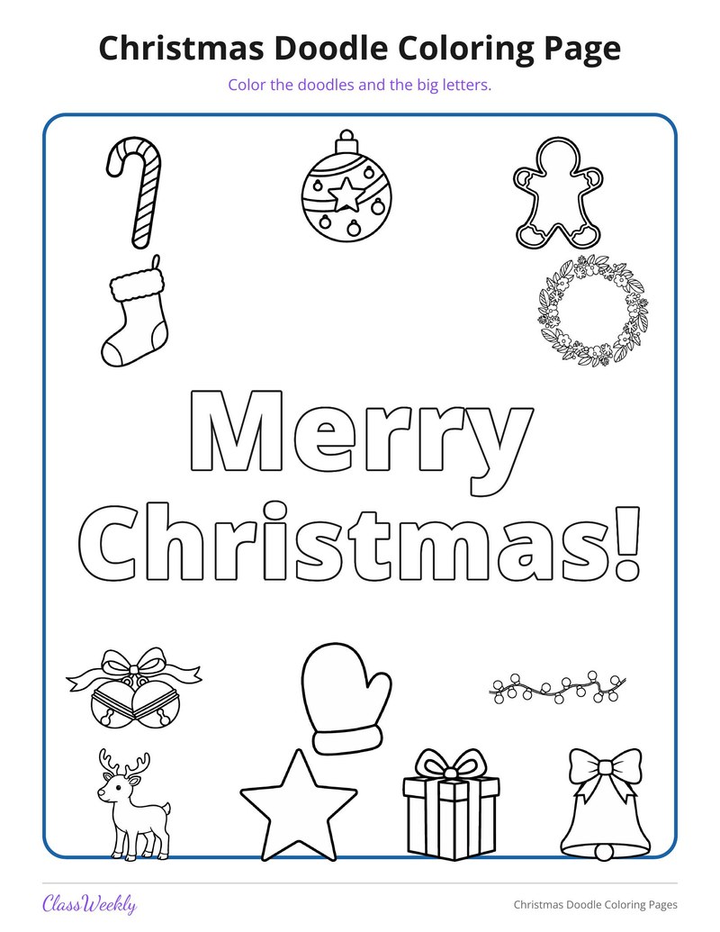 Christmas Doodle Coloring Pages - Page 2