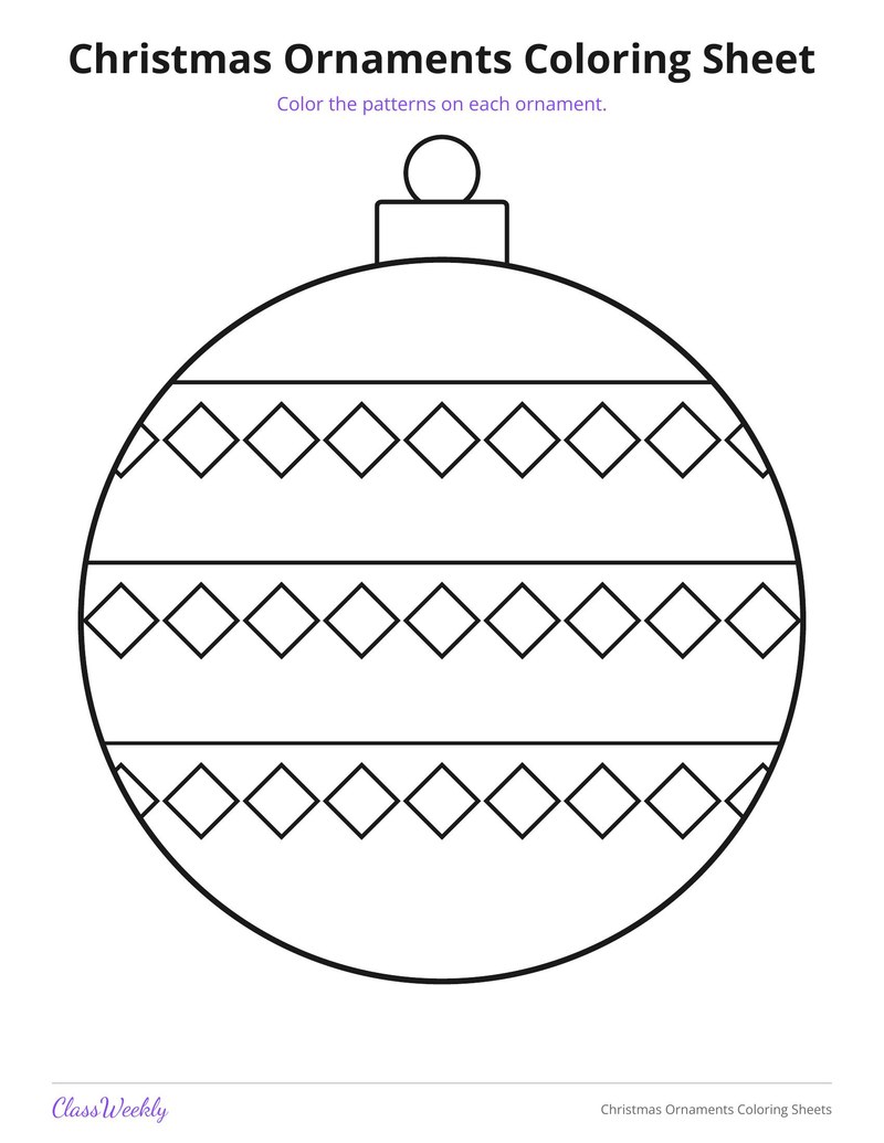 Christmas Ornaments Coloring Sheets - Page 2