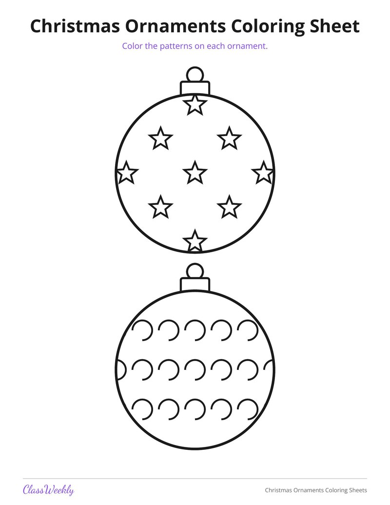 Christmas Ornaments Coloring Sheets - Page 3