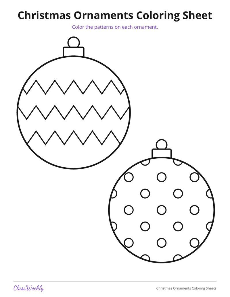 Christmas Ornaments Coloring Sheets - Page 4