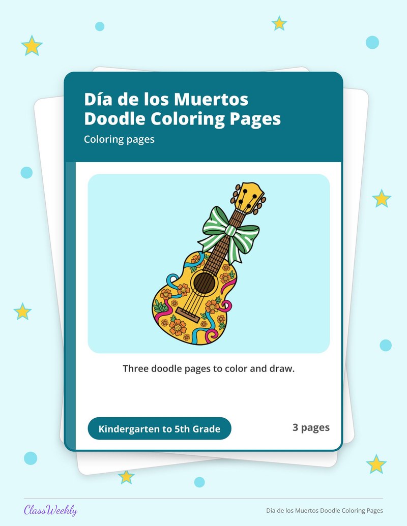 Día de los Muertos Doodle Coloring Pages - Page 1