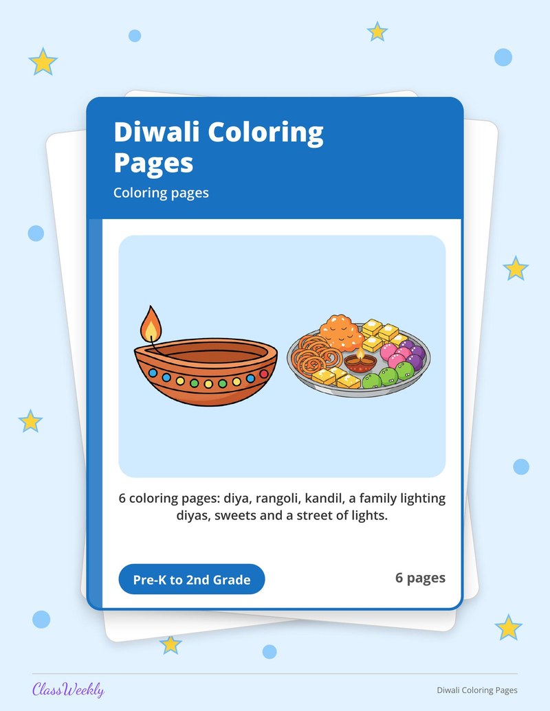 Diwali Coloring Pages - Page 1
