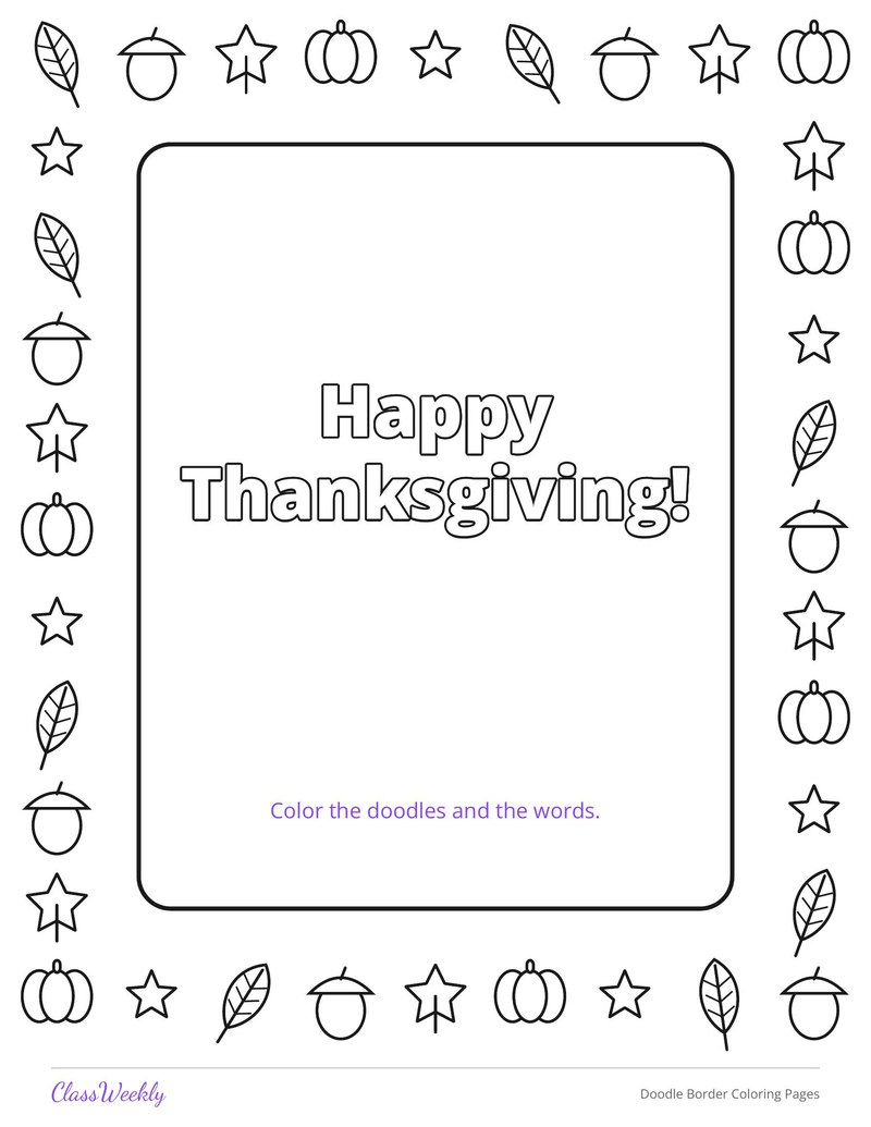 Doodle Border Coloring Pages - Page 2