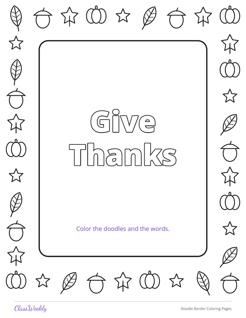 Doodle Border Coloring Pages - Page 4