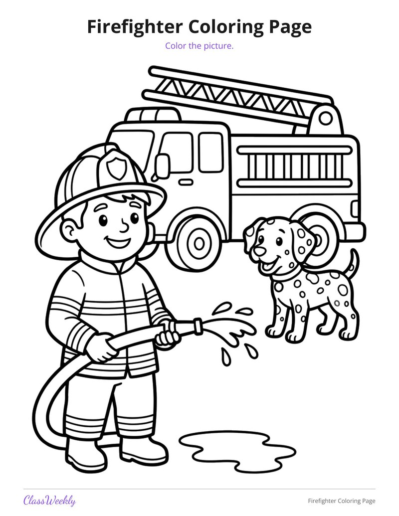 Firefighter Coloring Page