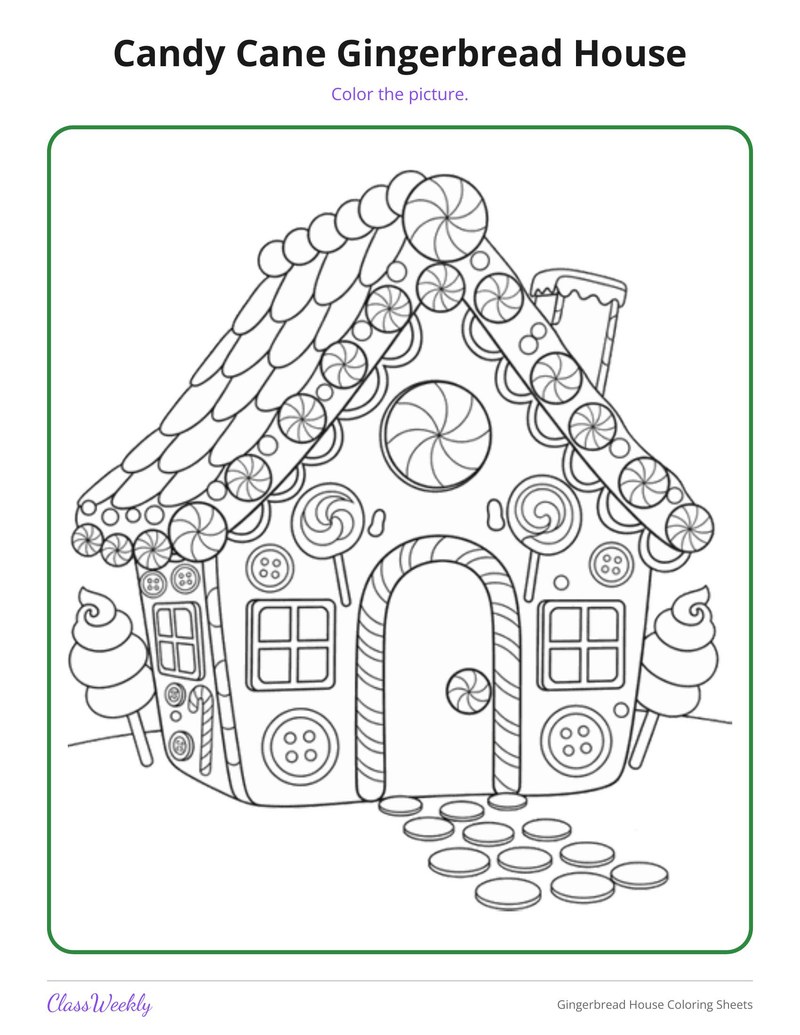 Gingerbread House Coloring Sheets - Page 2