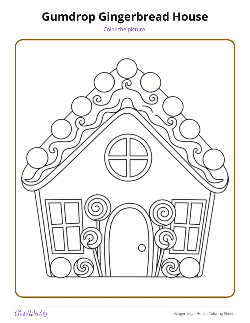 Gingerbread House Coloring Sheets - Page 3