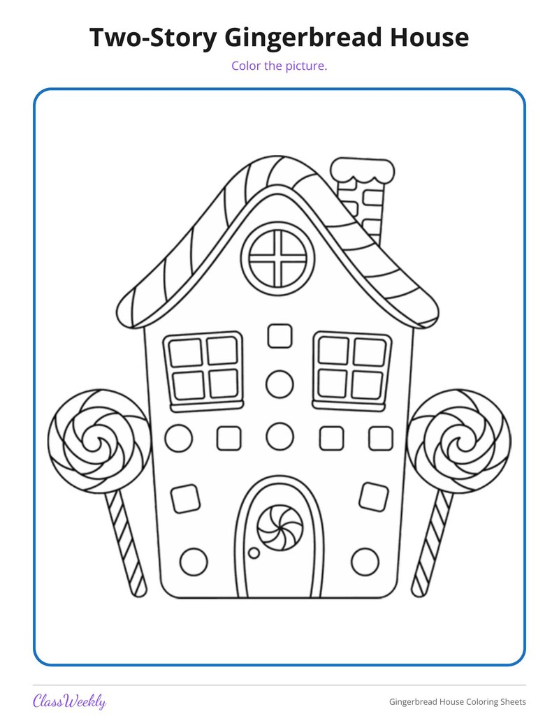 Gingerbread House Coloring Sheets - Page 4
