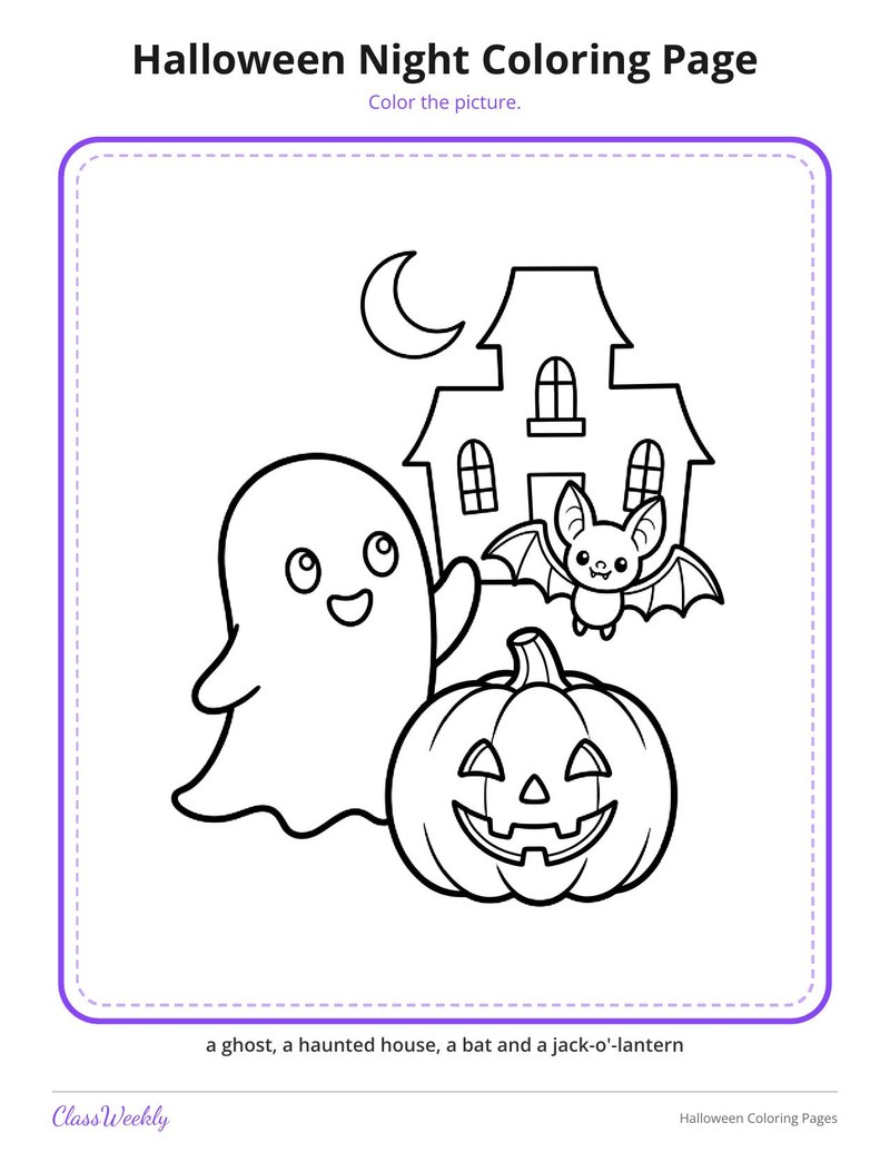 Halloween Night Coloring Pages - Page 1