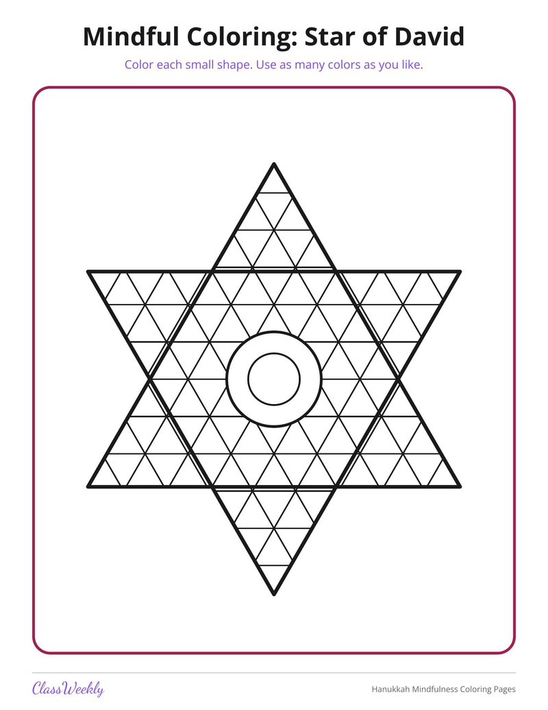 Hanukkah Mindfulness Coloring Pages - Page 4