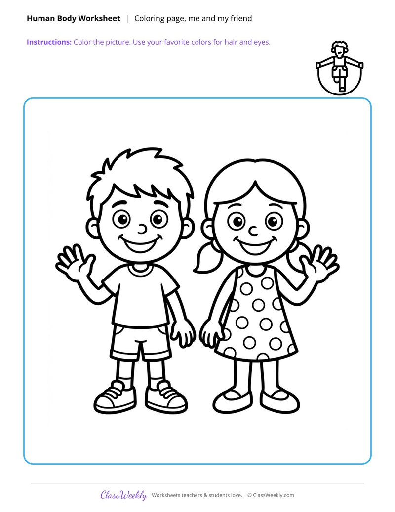 Me and My Friend Coloring Page