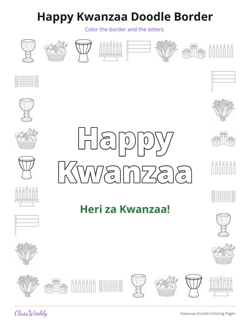Kwanzaa Doodle Coloring Pages - Page 3