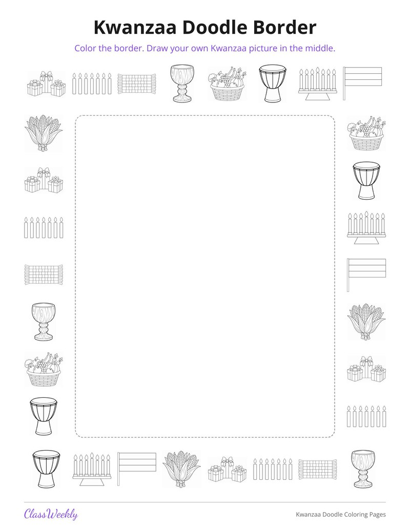 Kwanzaa Doodle Coloring Pages - Page 4