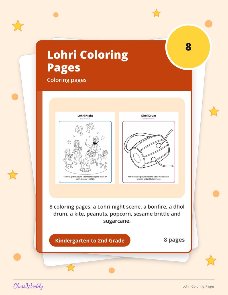Lohri Coloring Pages - Page 1