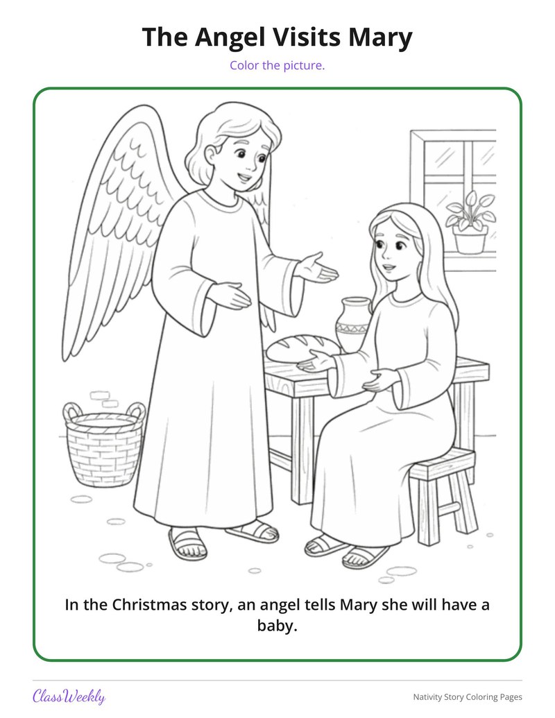 Nativity Story Coloring Pages - Page 2