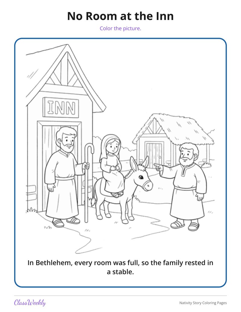 Nativity Story Coloring Pages - Page 3