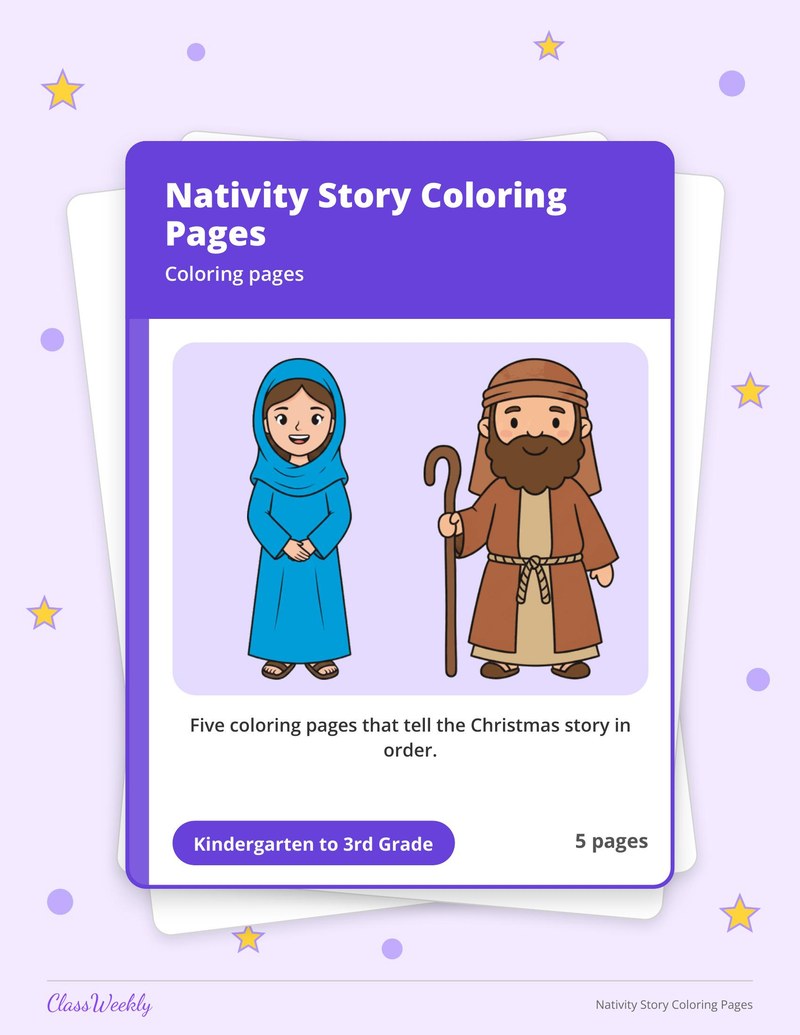 Nativity Story Coloring Pages - Page 1