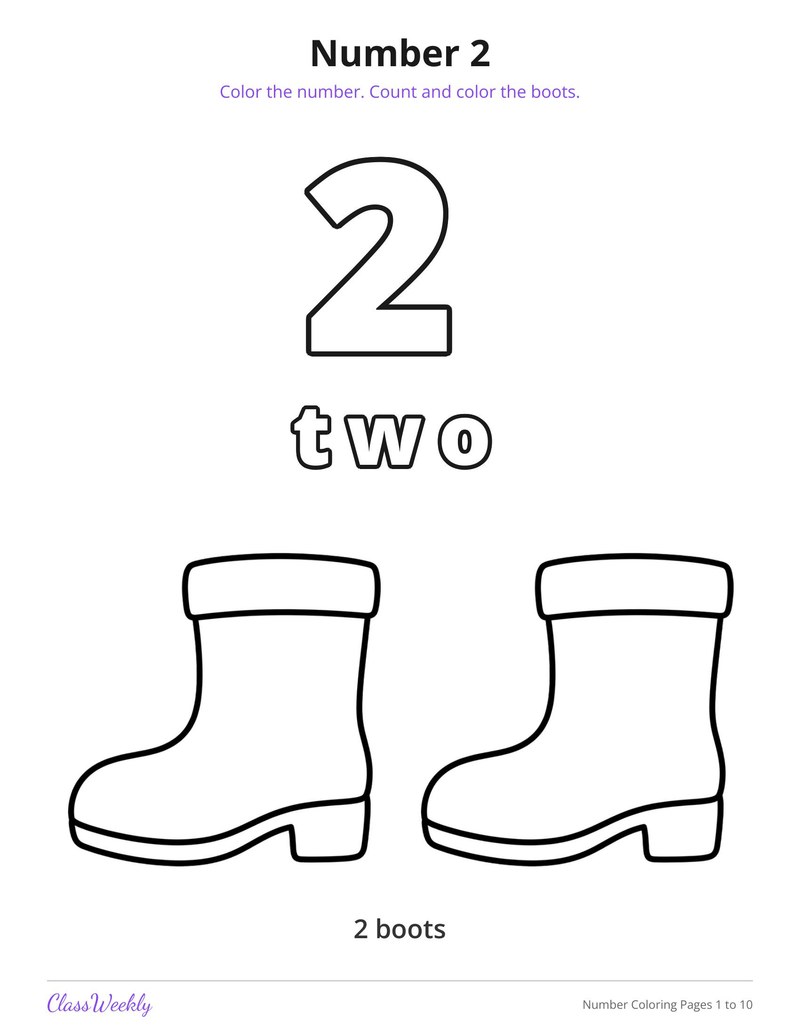 Number Coloring Pages 1 to 10 - Page 3