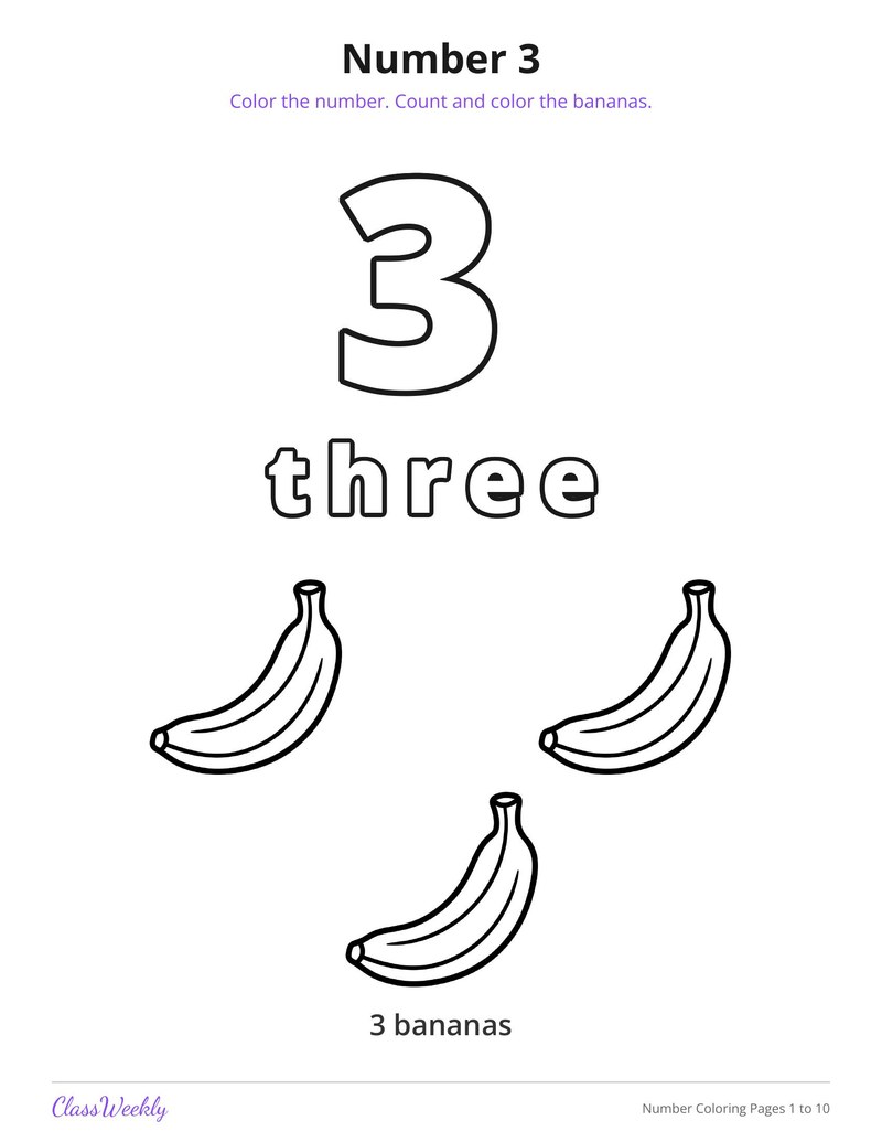 Number Coloring Pages 1 to 10 - Page 4