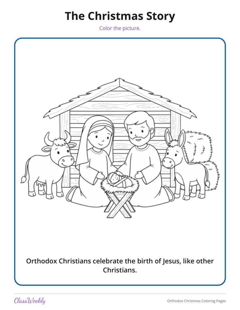 Orthodox Christmas Coloring Pages - Page 3