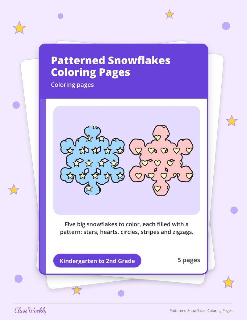 Patterned Snowflakes Coloring Pages - Page 1