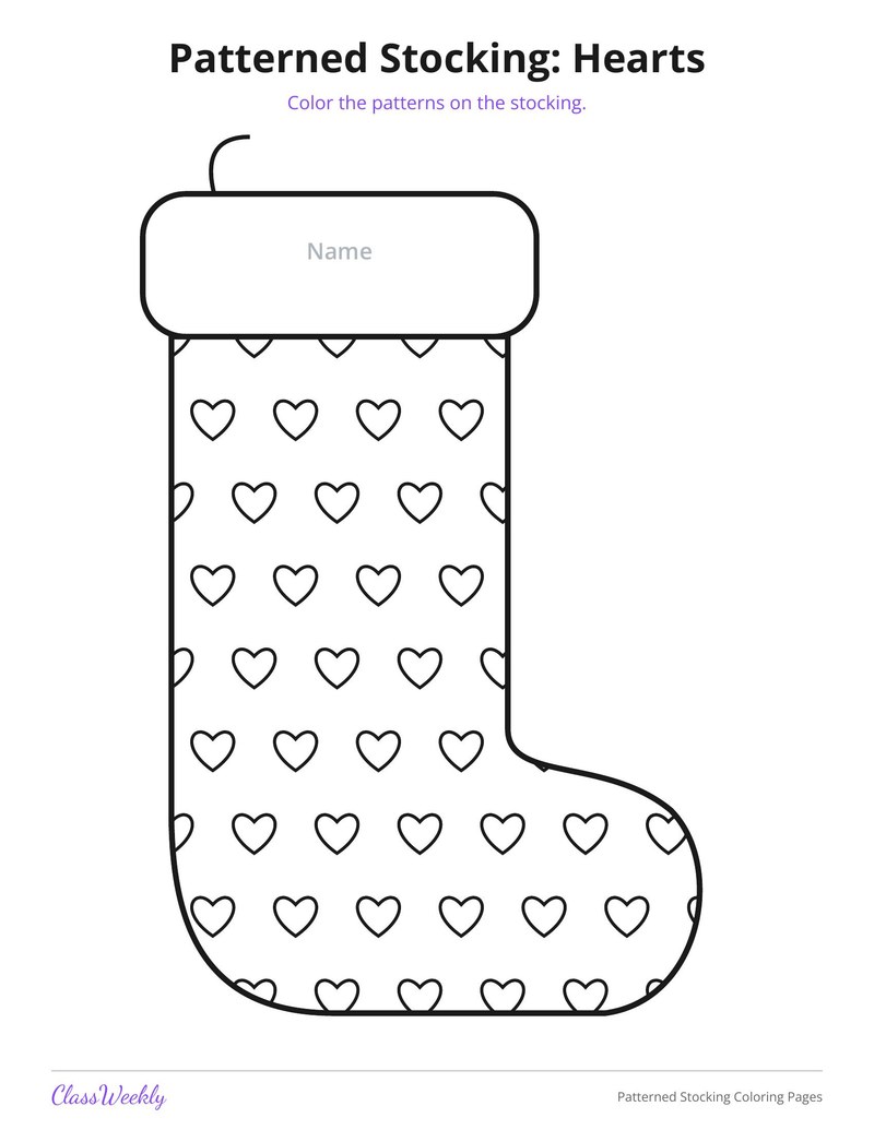 Patterned Stocking Coloring Pages - Page 2