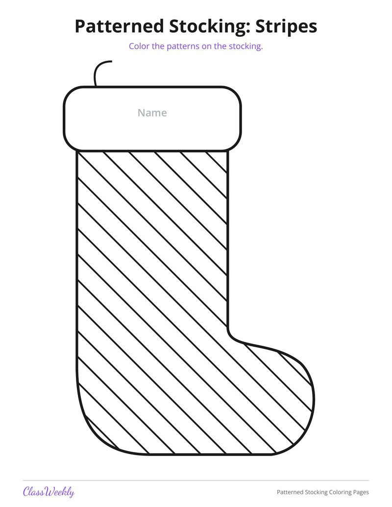 Patterned Stocking Coloring Pages - Page 3
