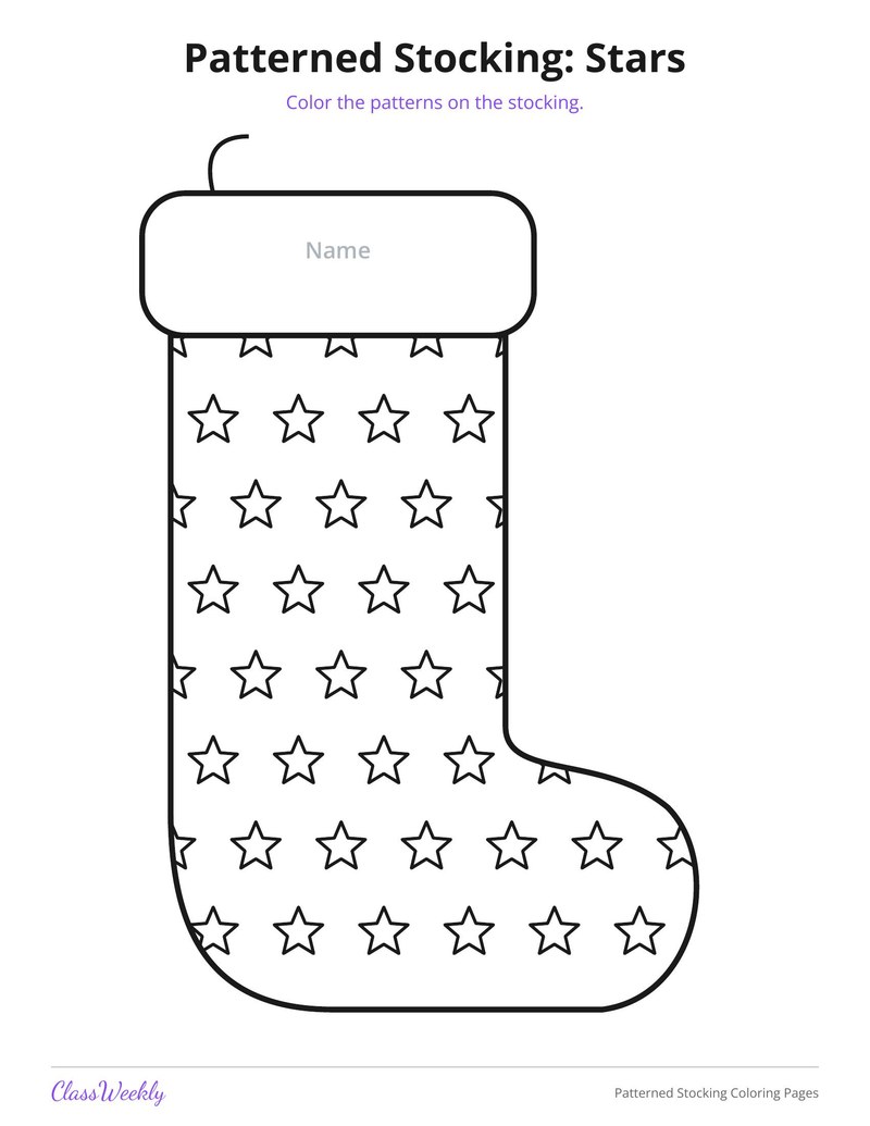 Patterned Stocking Coloring Pages - Page 4