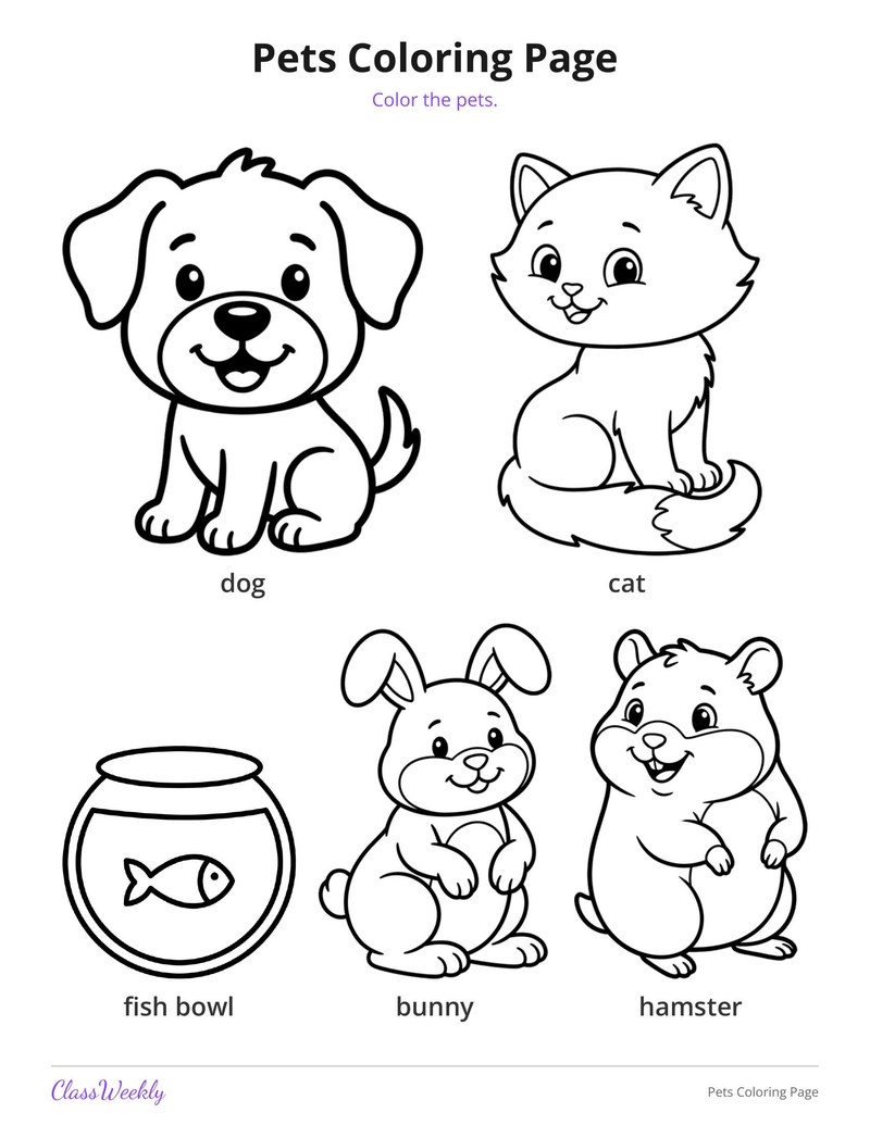Pets Coloring Page