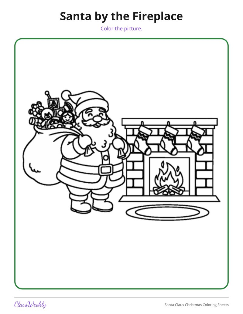 Santa Claus Christmas Coloring Sheets - Page 2