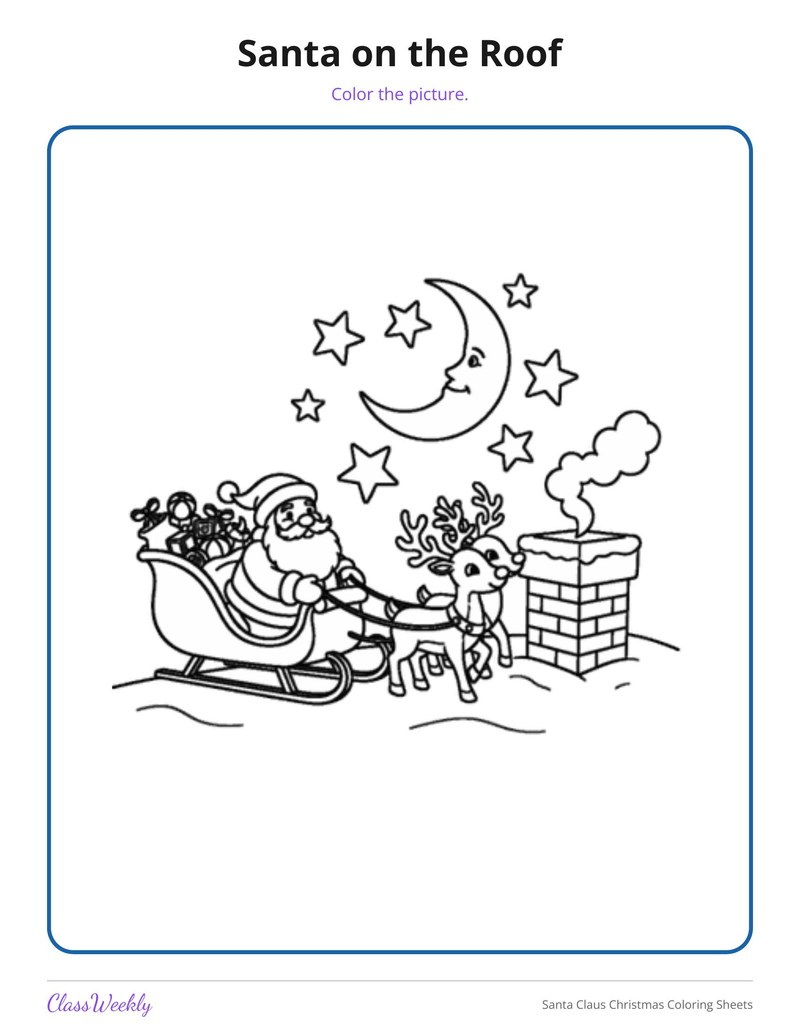 Santa Claus Christmas Coloring Sheets - Page 3