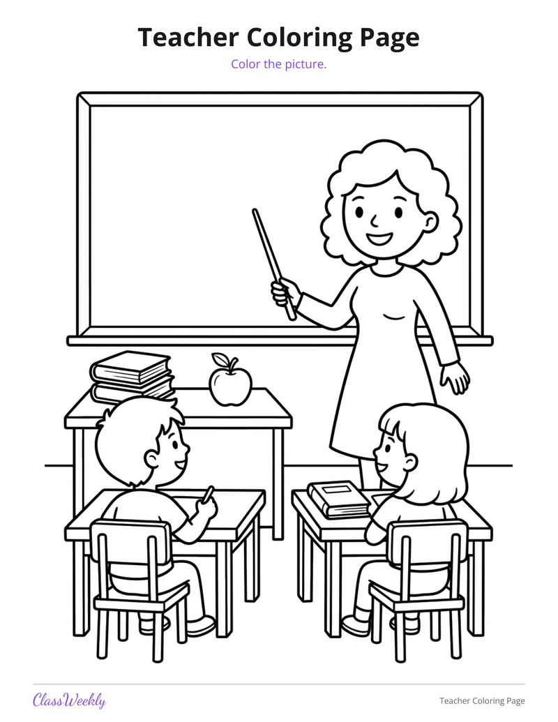 Teacher Coloring Page