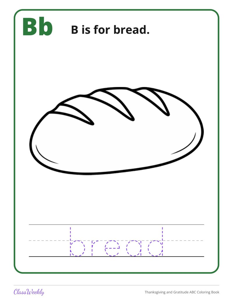 Thanksgiving and Gratitude ABC Coloring Book - Page 4