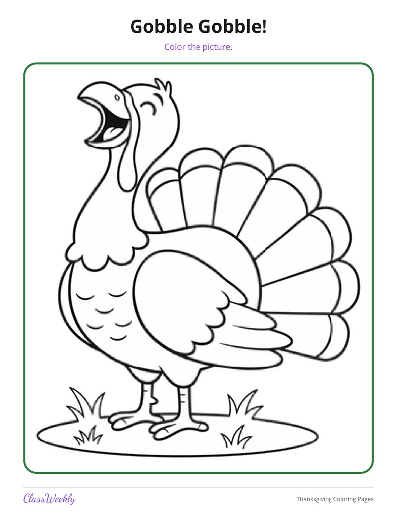 Thanksgiving Coloring Pages: Turkeys, Corn and Family Feast - Page 2