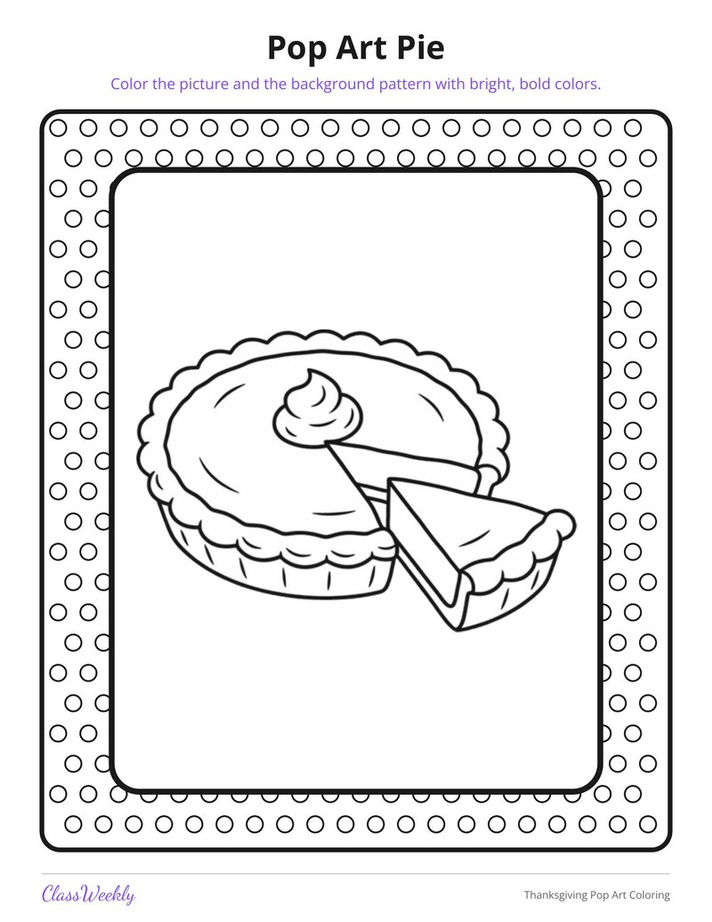 Thanksgiving Pop Art Coloring - Page 2