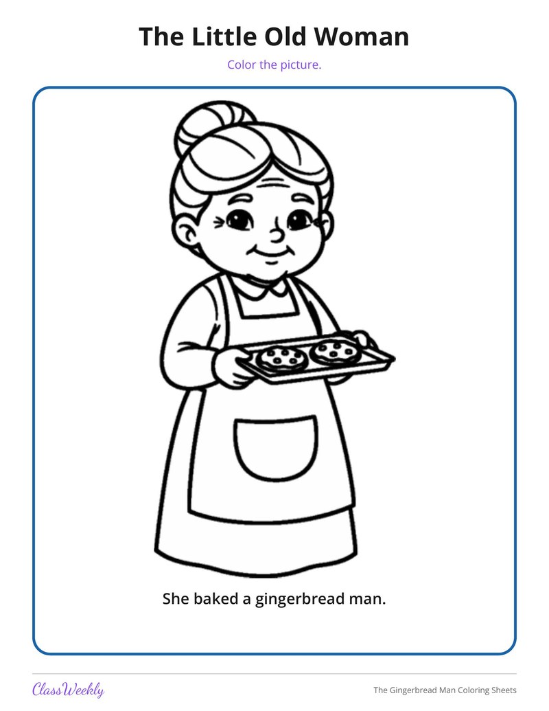The Gingerbread Man Coloring Sheets - Page 3