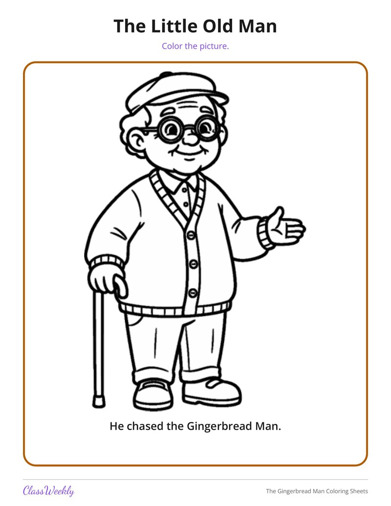 The Gingerbread Man Coloring Sheets - Page 4