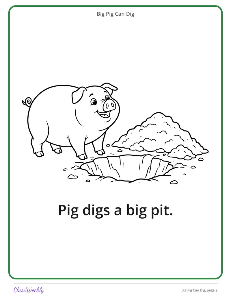 Big Pig Can Dig: Short I Decodable Reader