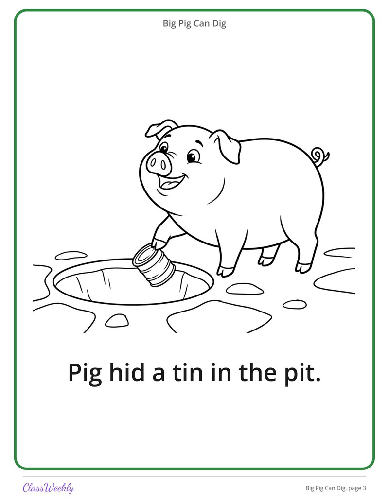 Big Pig Can Dig: Short I Decodable Reader