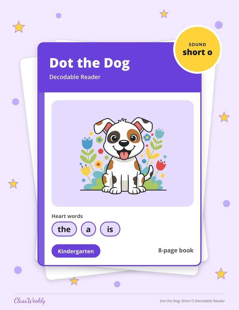 Dot the Dog: Short O Decodable Reader - Page 1