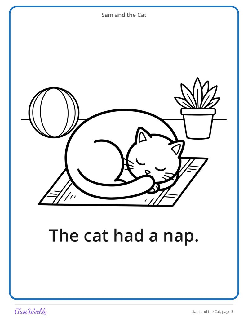 Sam and the Cat: Short A Decodable Reader