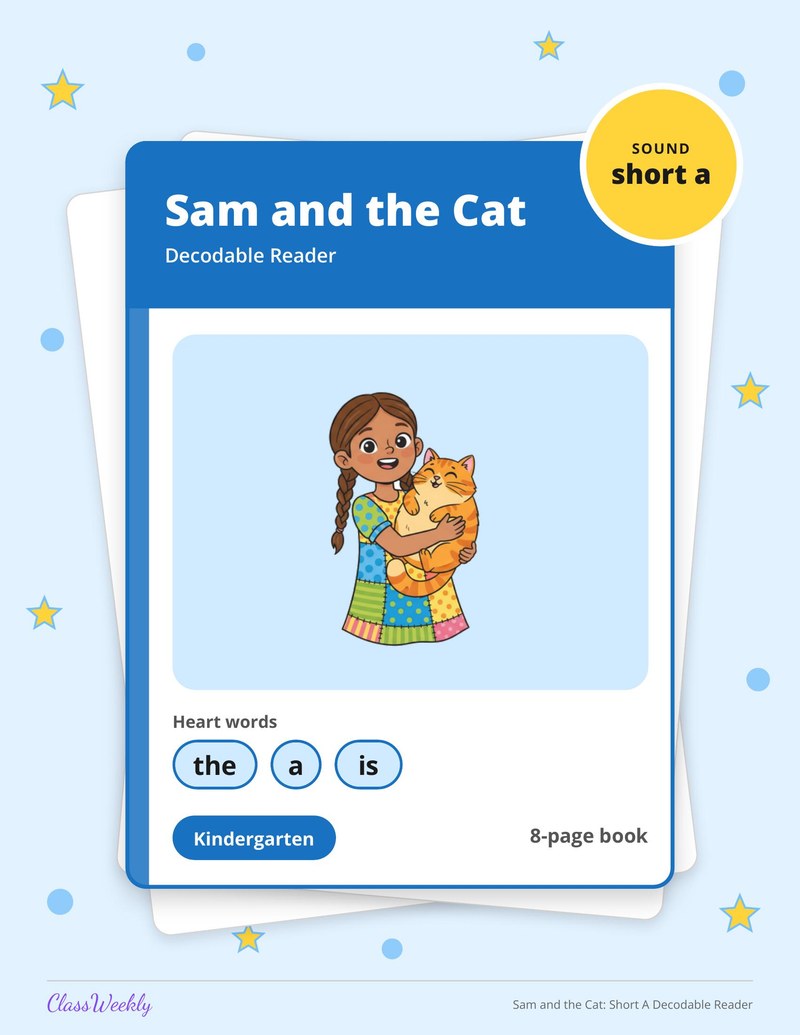 Sam and the Cat: Short A Decodable Reader - Page 1