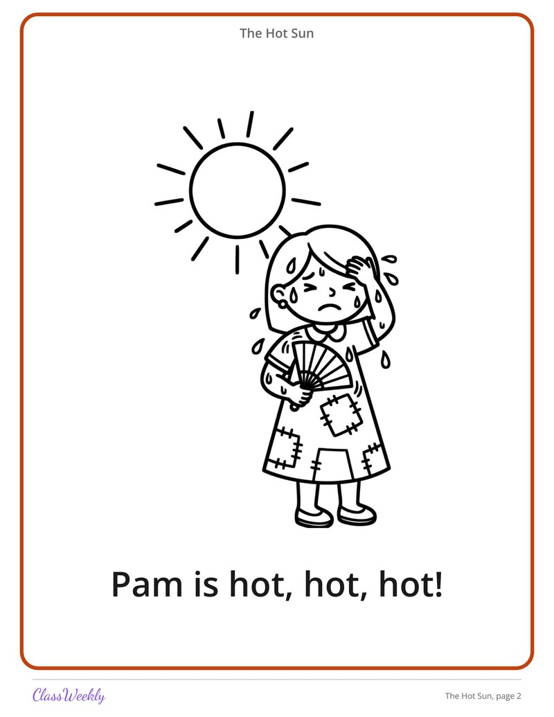 The Hot Sun: Short O and U Decodable Reader