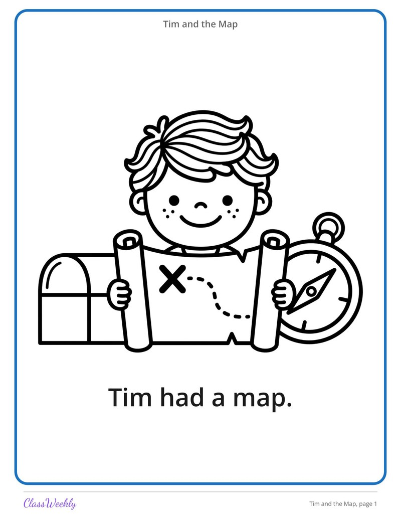 Tim and the Map: Short A and I Decodable Reader