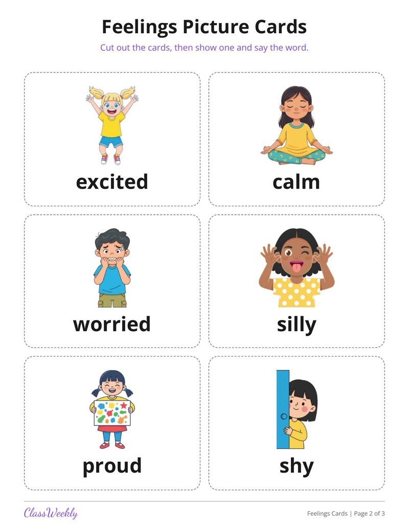 Feelings Picture Cards for English Learners - Page 3